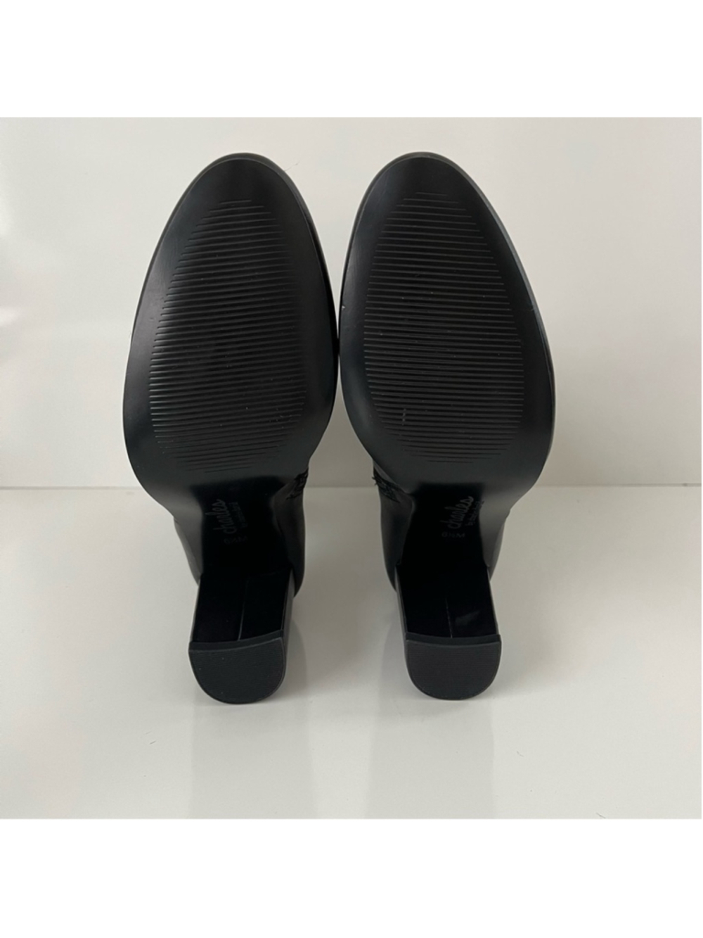 CHARLES by Charles David Billow Faux Leather Block Heel Boot Black 6.5 - Picture 14 of 15